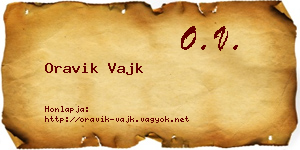 Oravik Vajk névjegykártya